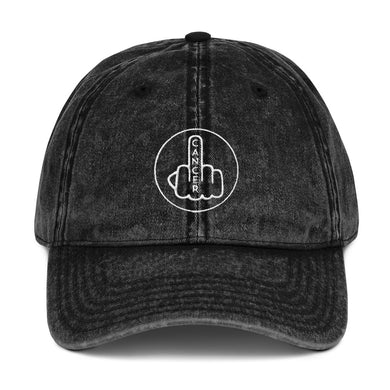 F Off Cancer within Circle Vintage Cotton Twill Cap